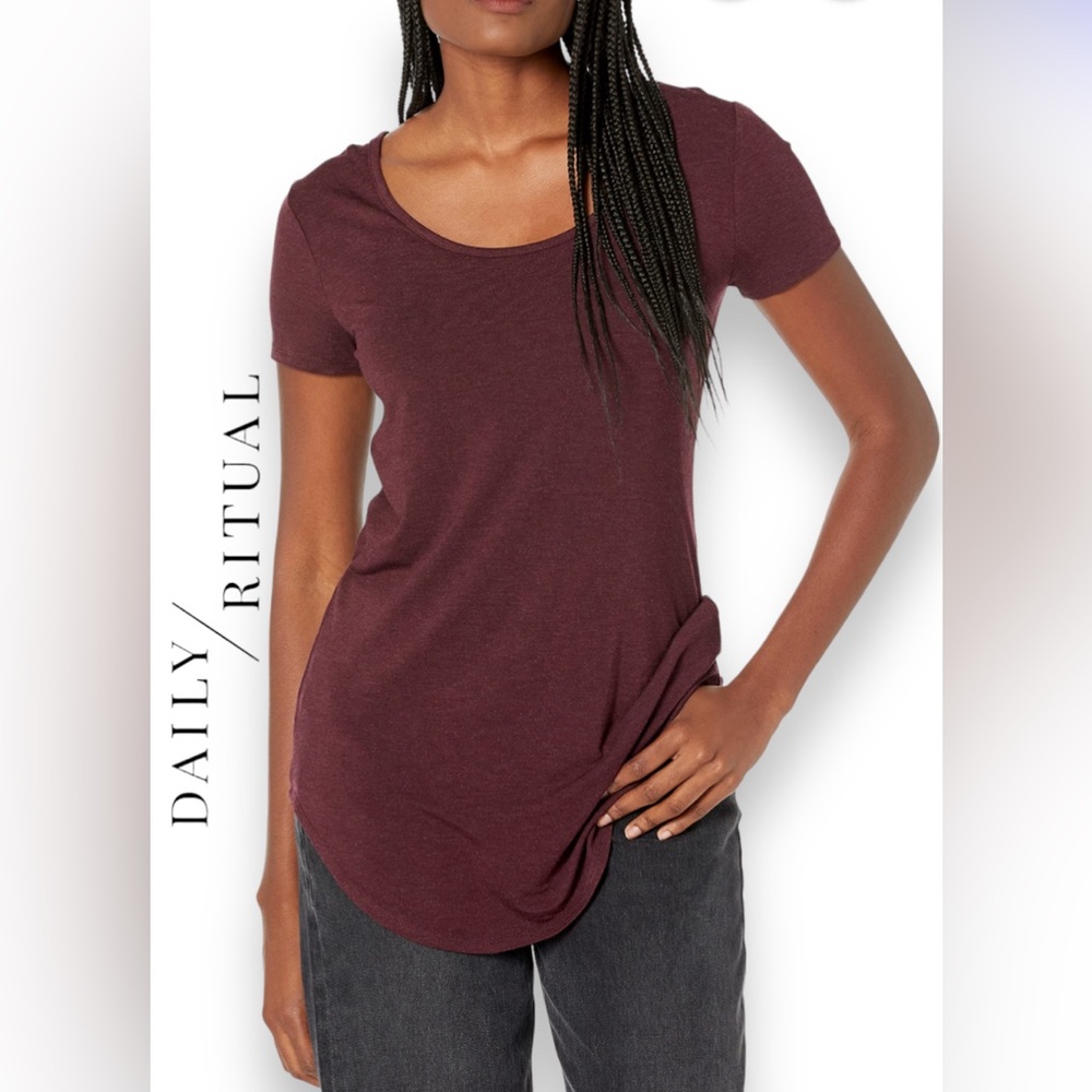 106. XXL NWT Daily Ritual Women's Jersey Oversized-Fit Dolman-Sleeve V-Neck Tuni